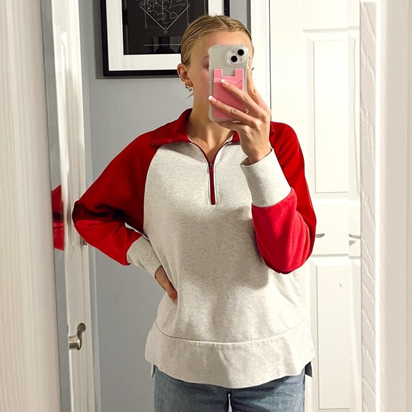 Nike Grey Pink & Red Quarterzip - Picture 1 of 6